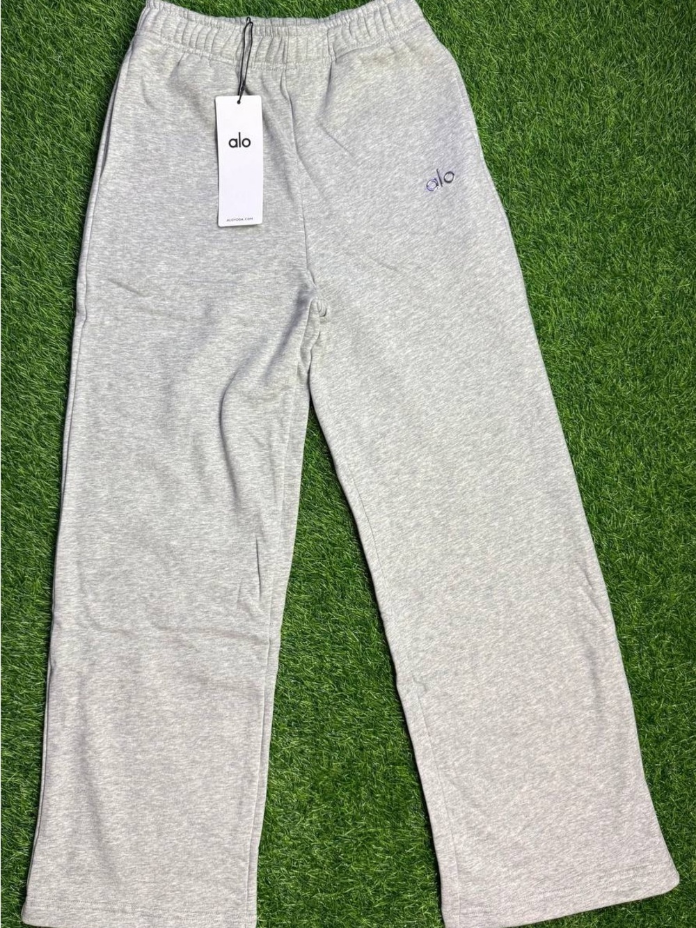 ALO Yoga Kids Light Gray Sweatpants with Subtle Logo